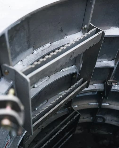 Inside view of the EasyDig circular shoring cage with built-in ladder