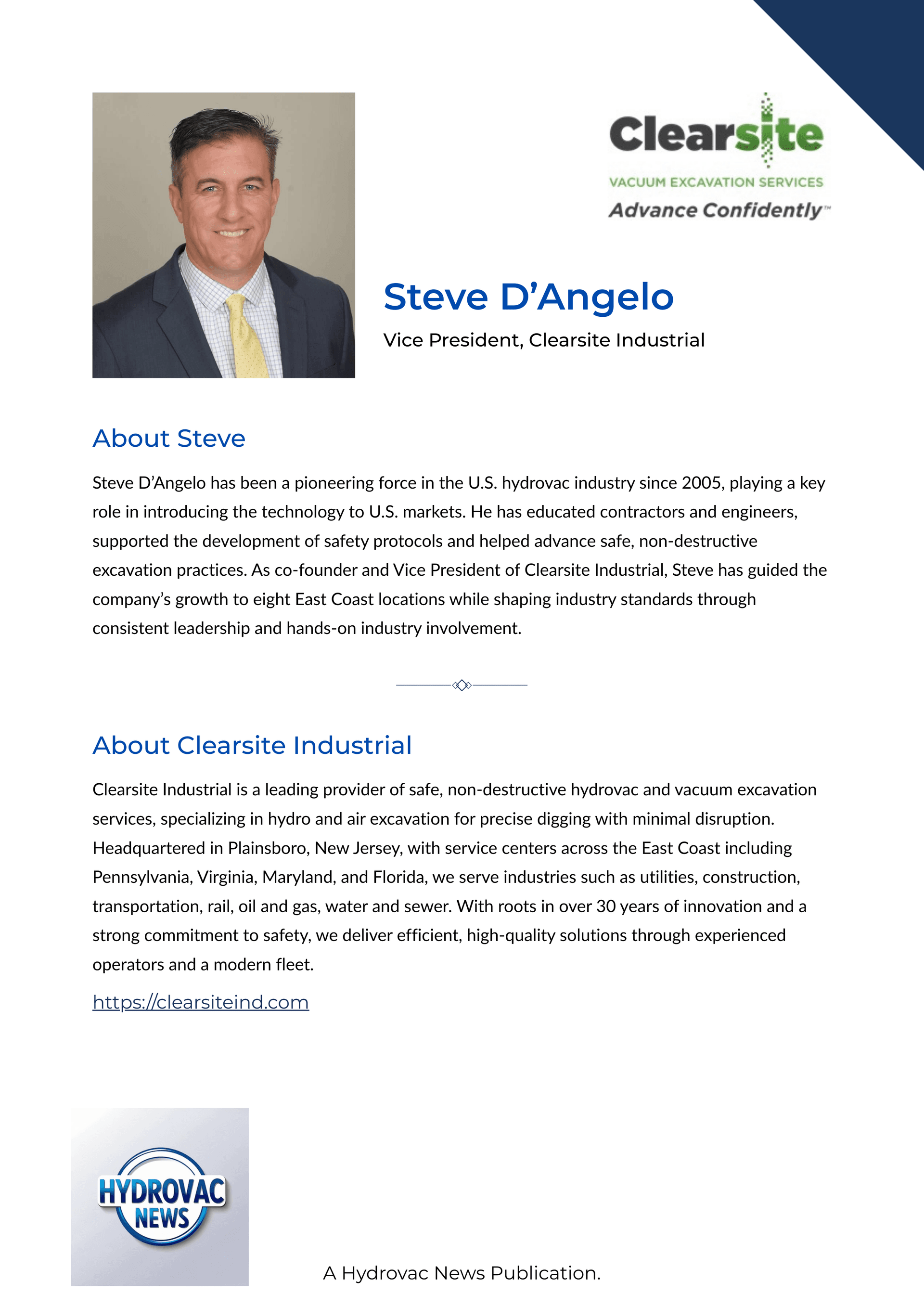 Steve D'Angelo - Clearsite Industrial